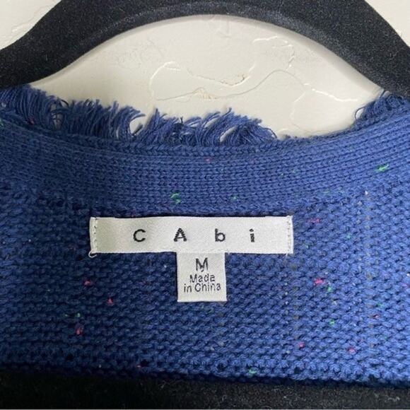 CAbi Navy Blue Speckled Duchess Longline Cardigan Medium - Picture 4 of 10